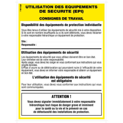 Panneau consignes légales