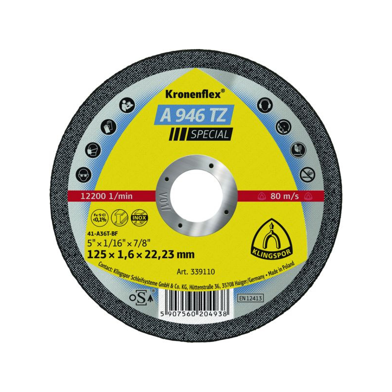 Disque à tronçonner inox et acier A 946 TZ Special